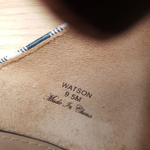 DONALD PLINER Heels Womens Size 9.5 Blue Gingham Ankle Strap Open Toe WATSON - Picture 8 of 9